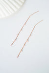 Wisteria Ear Threaders in Rose Gold - Pink