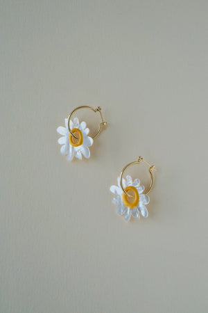 Daisy Hoops - Mother Of Pearl (Restocked!)