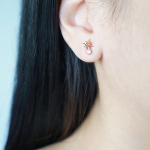 Stargaze Earrings in Rose Gold - Rose Quartz