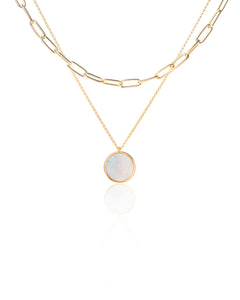 Jane Necklace in Gold - Mother Of Pearl