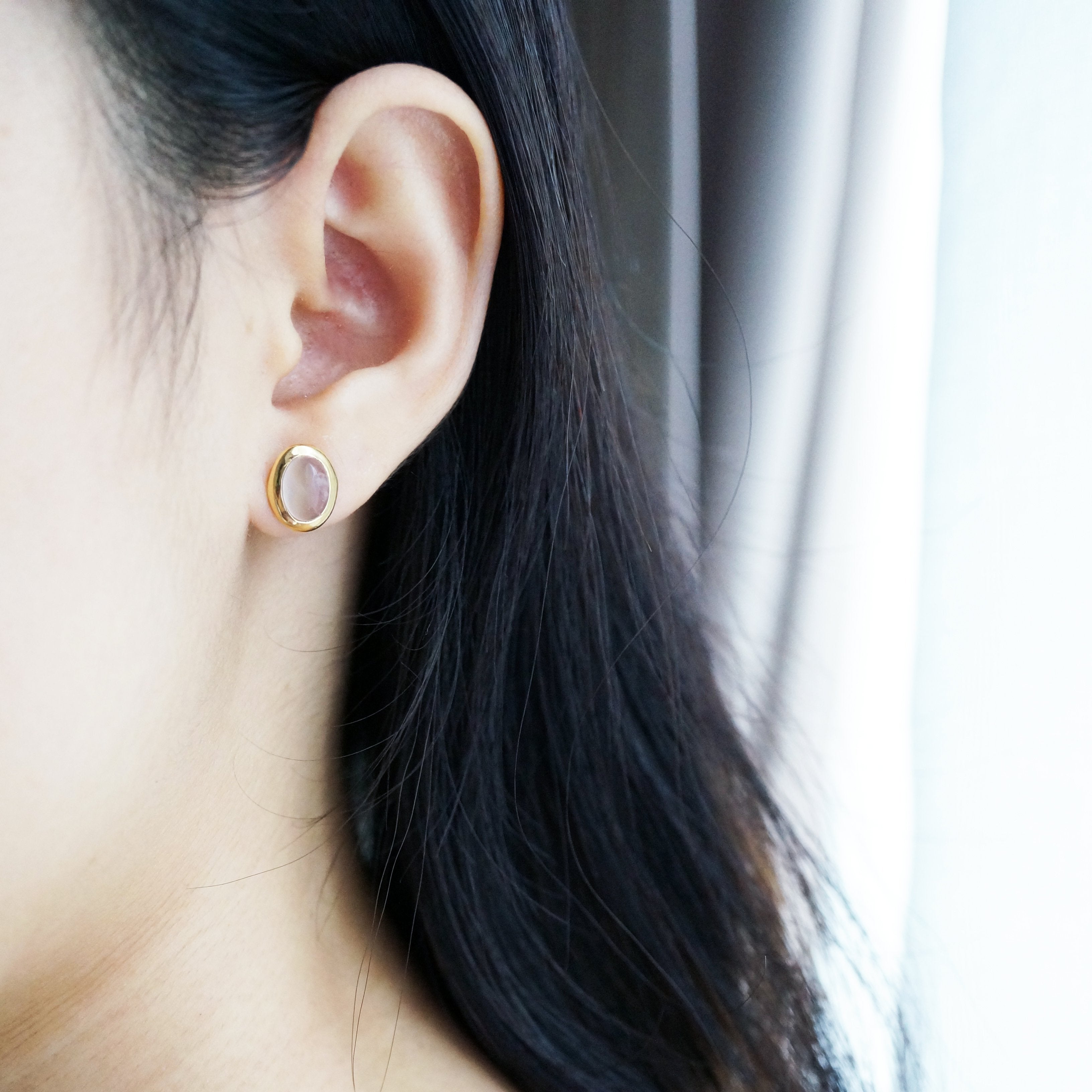 Gaia Earrings - Rose Quartz