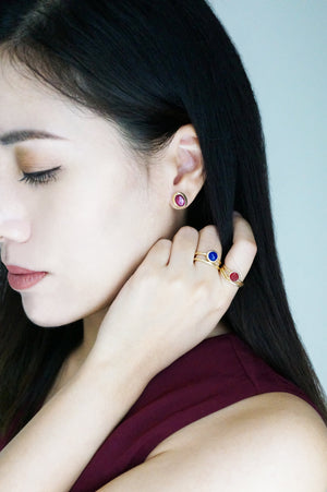 Gaia Earrings - Ruby