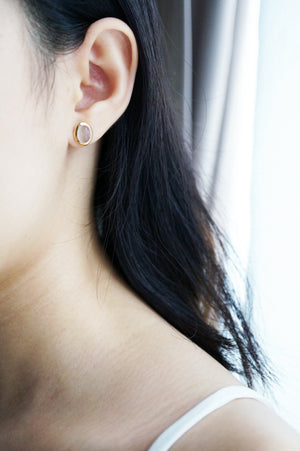 Gaia Earrings - Rose Quartz