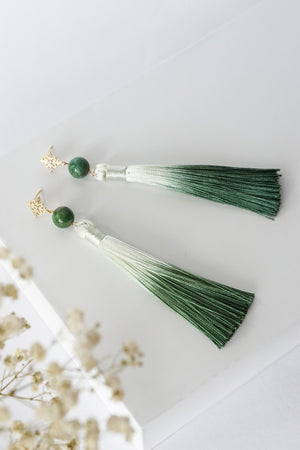 Chinoise Earrings - African Jade
