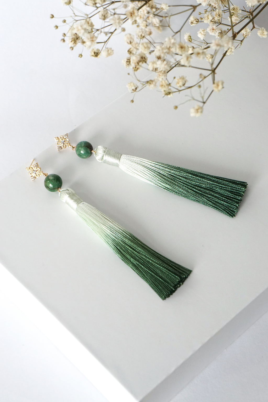 Chinoise Earrings - African Jade