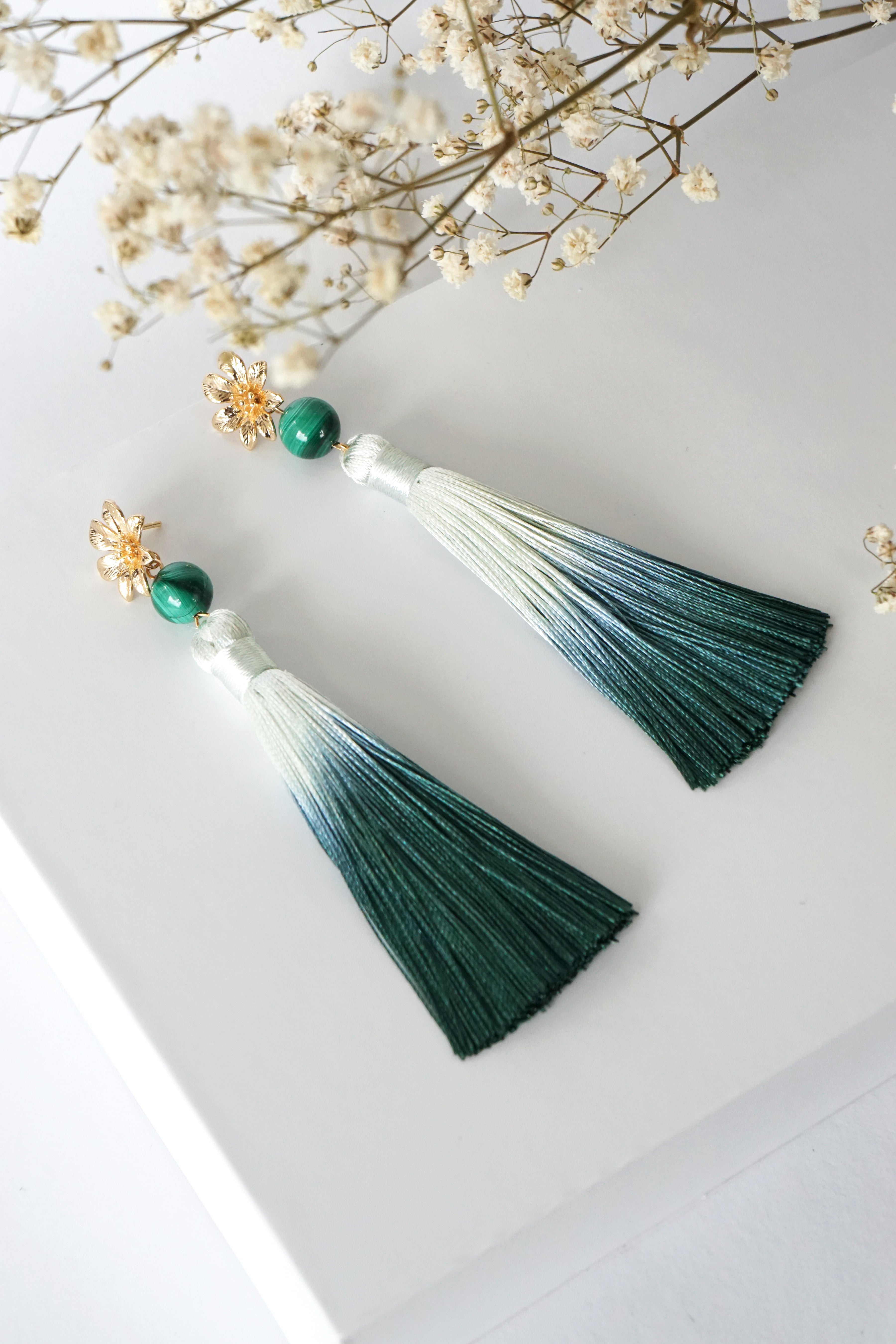 Chinoise Earrings - Malachite