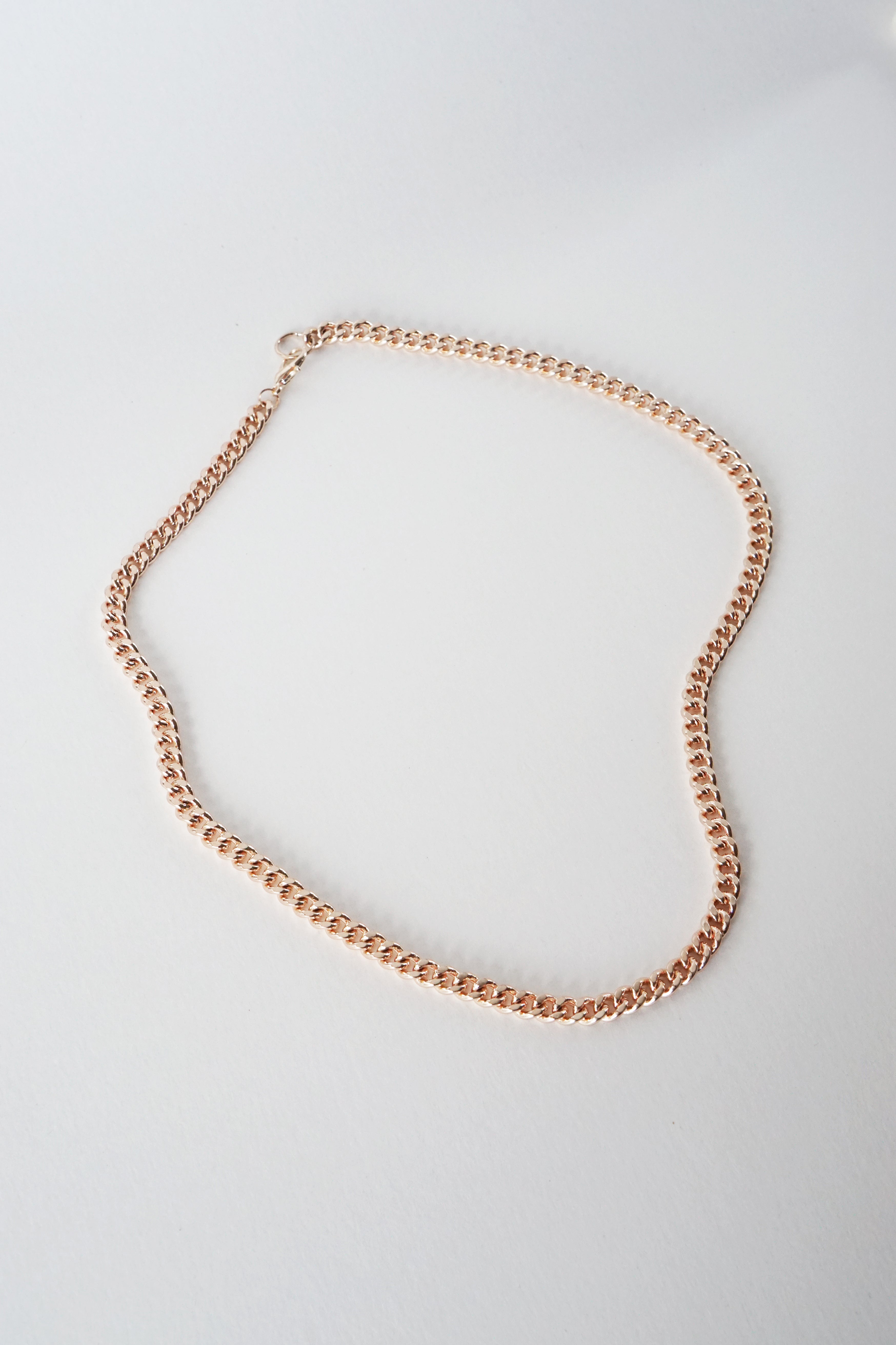 Rose Gold Curb Chain Necklace