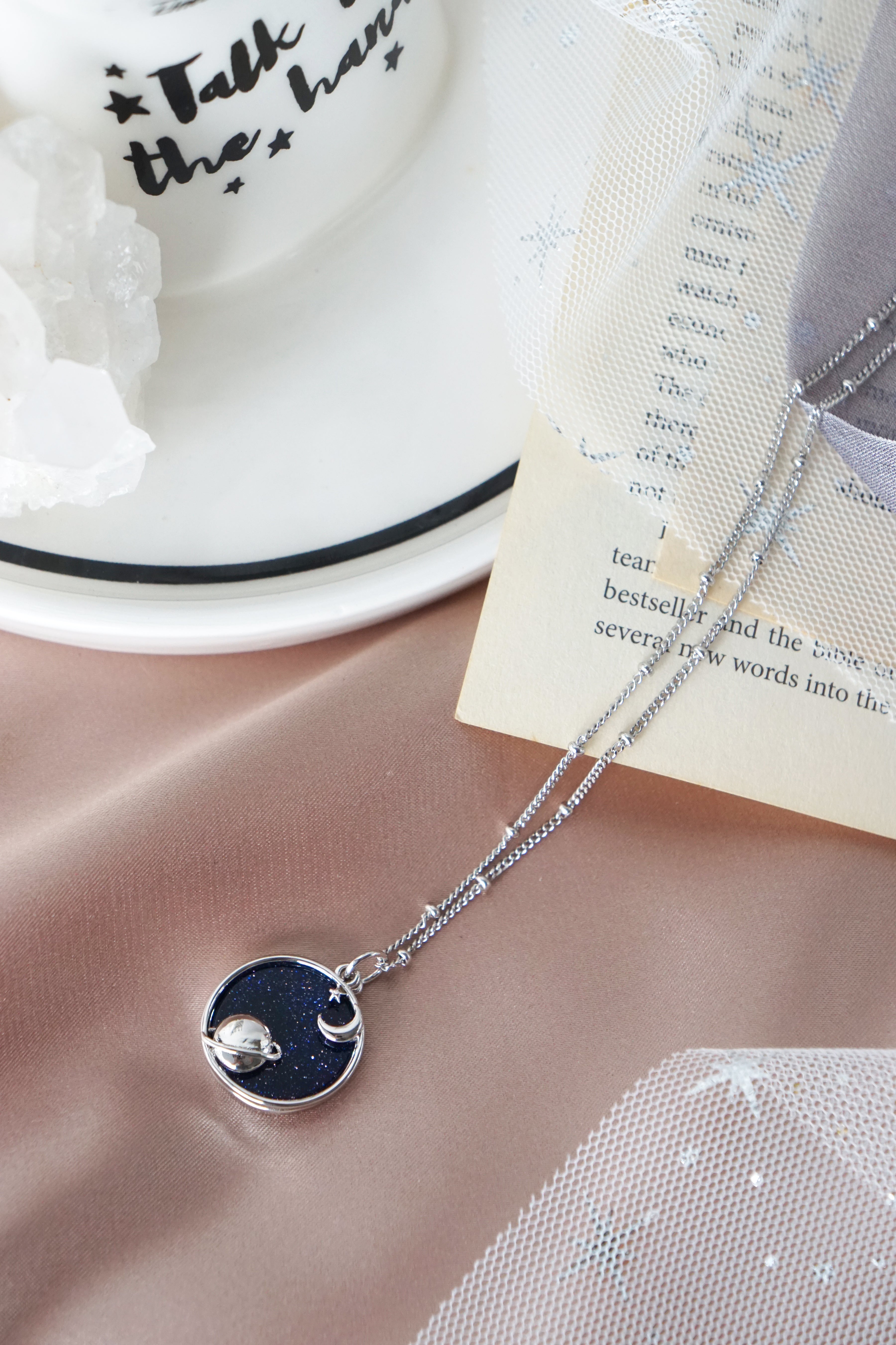 Starry Night Necklace in Silver - Planetarium