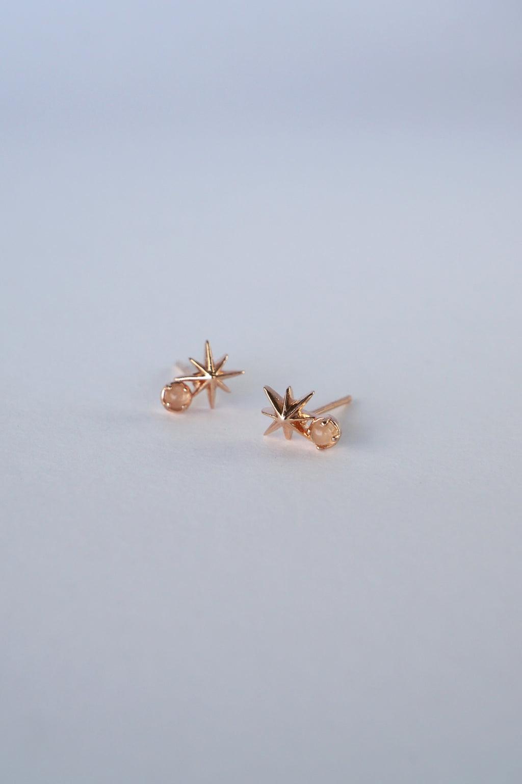Stargaze Earrings in Rose Gold - Rose Quartz