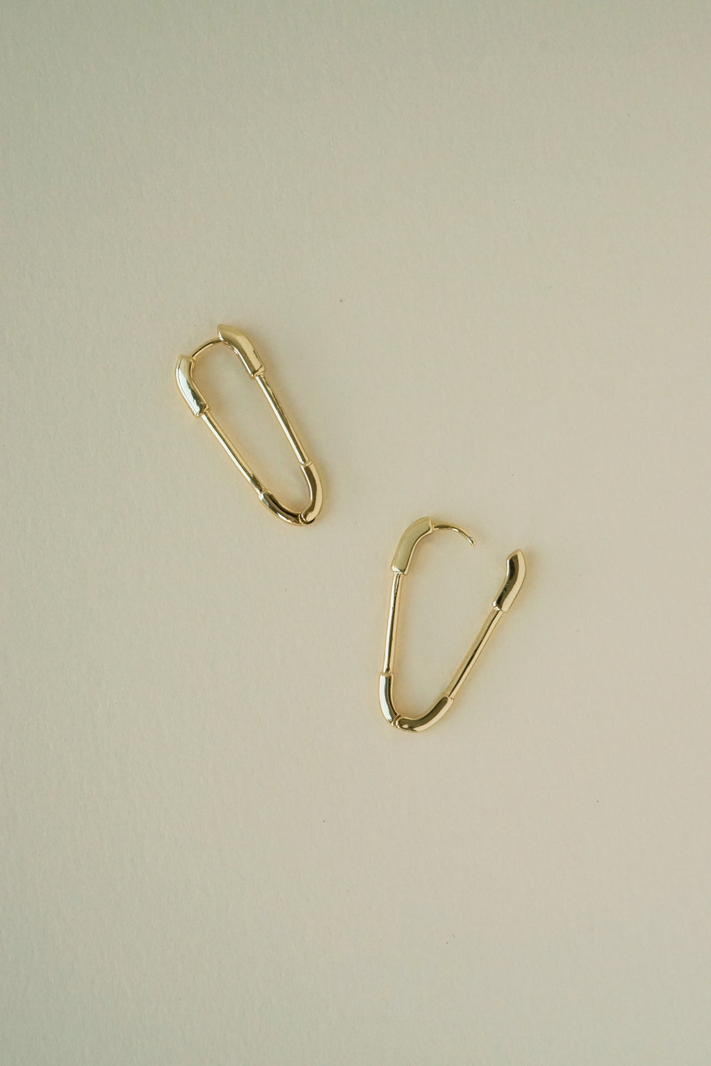 Safety Pin Hoops in Gold