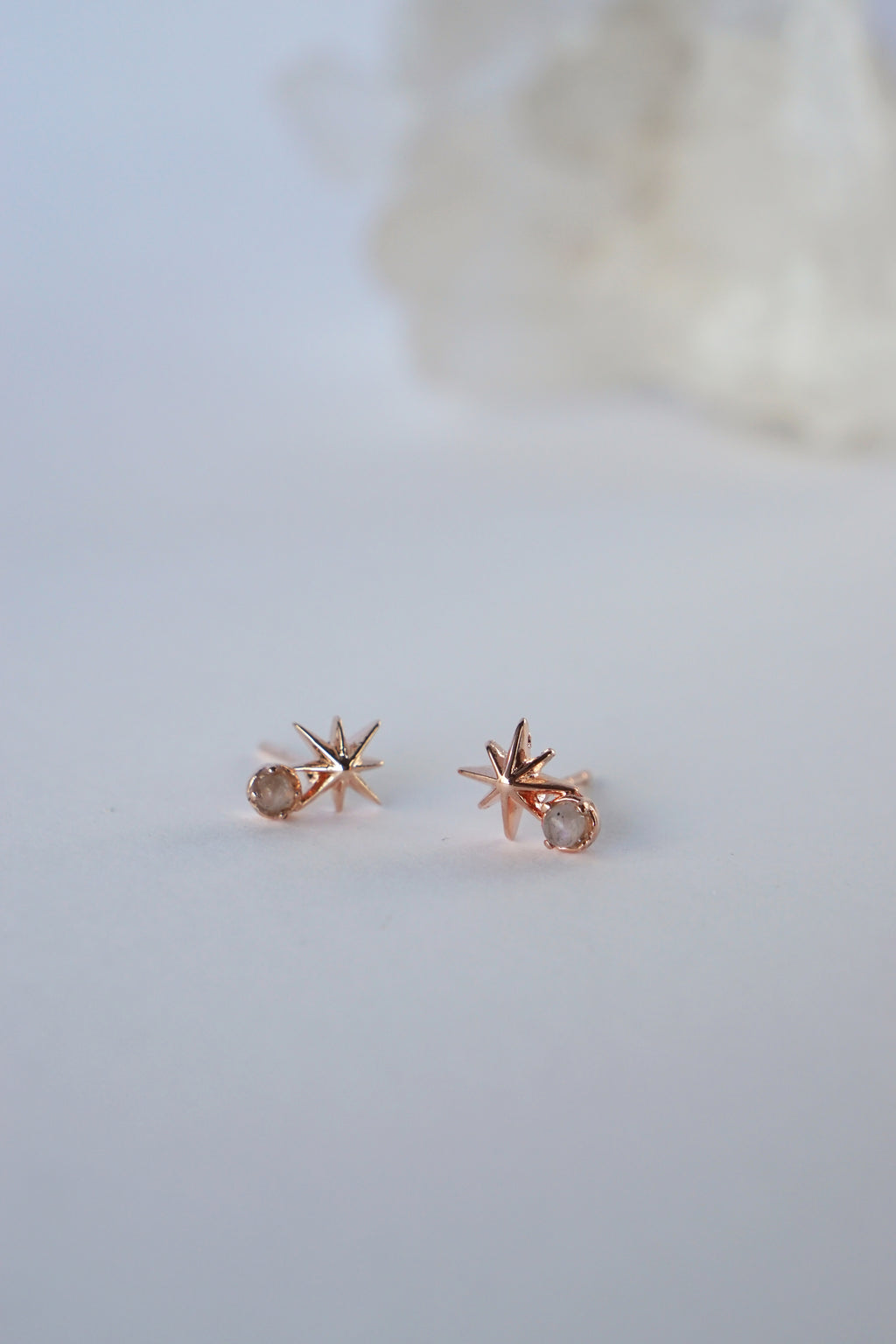Stargaze Earrings in Rose Gold - Labradorite