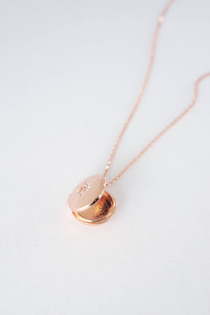 Wish Upon A Star Locket Necklace in Rose Gold