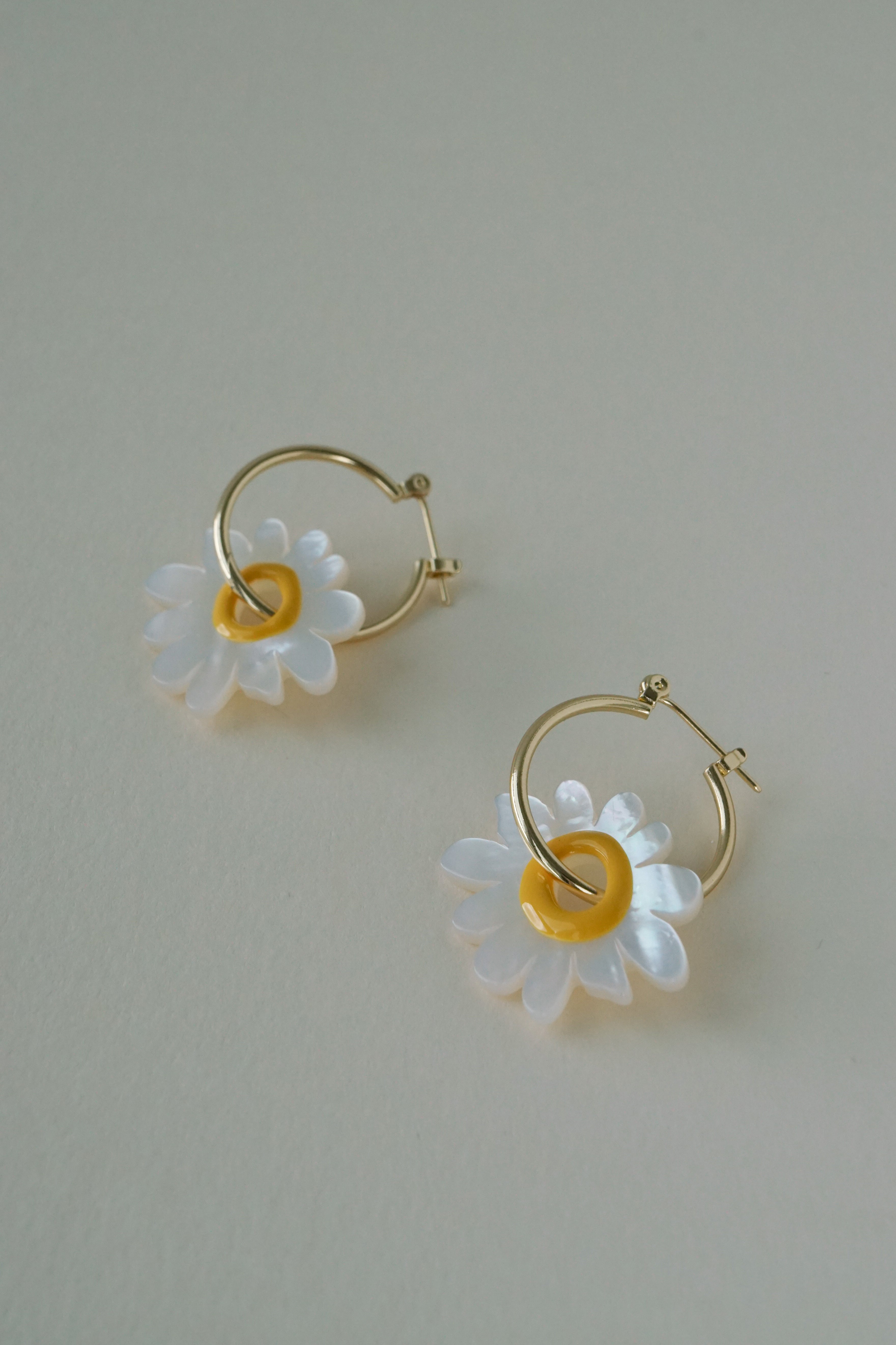 Daisy Hoops - Mother Of Pearl (Restocked!)