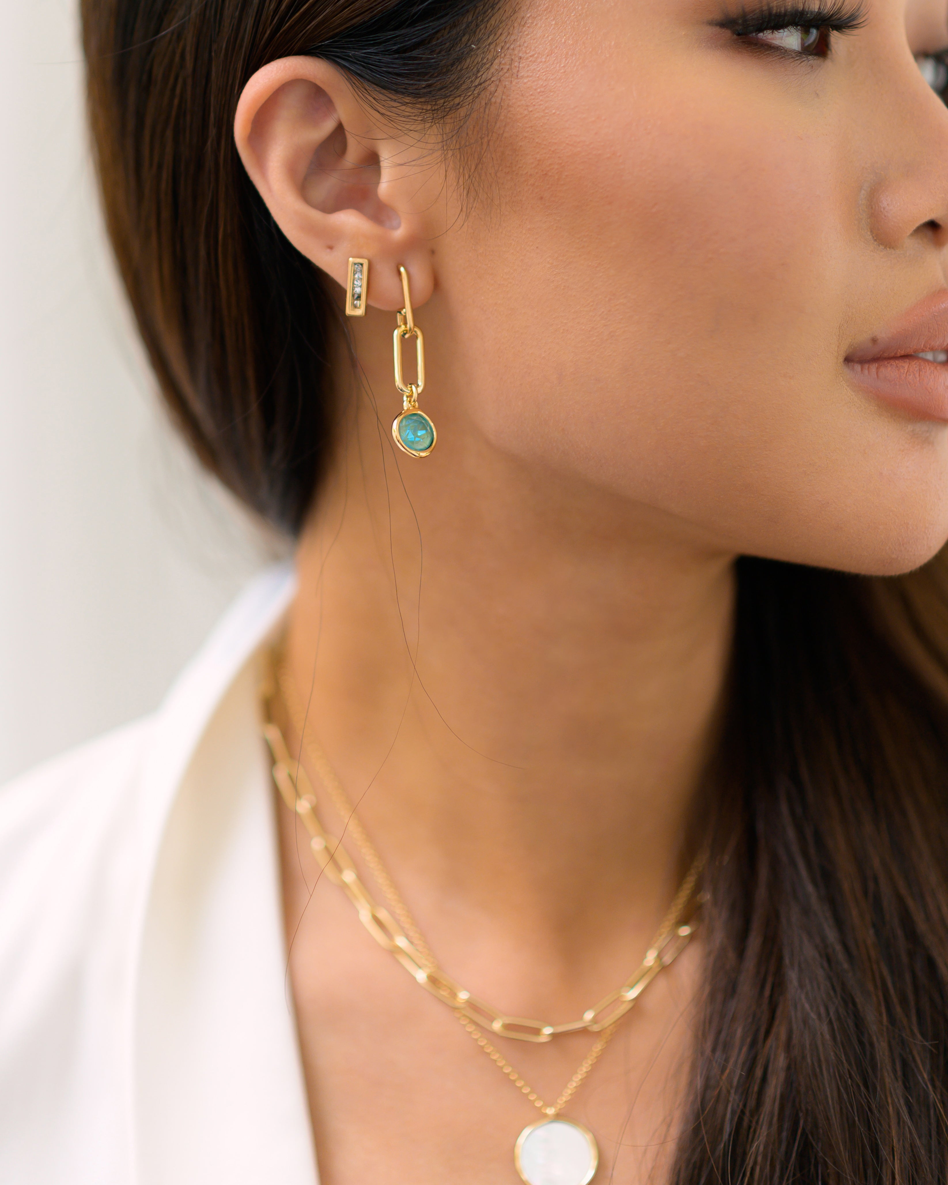 Edie Earrings in Gold - Silky Sage Delite