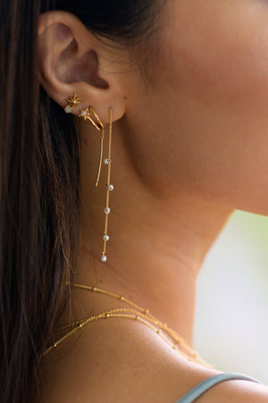 Stargaze Earrings in Gold - Amazonite
