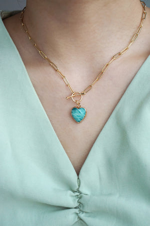 Ce Petit Coeur Necklace - Amazonite