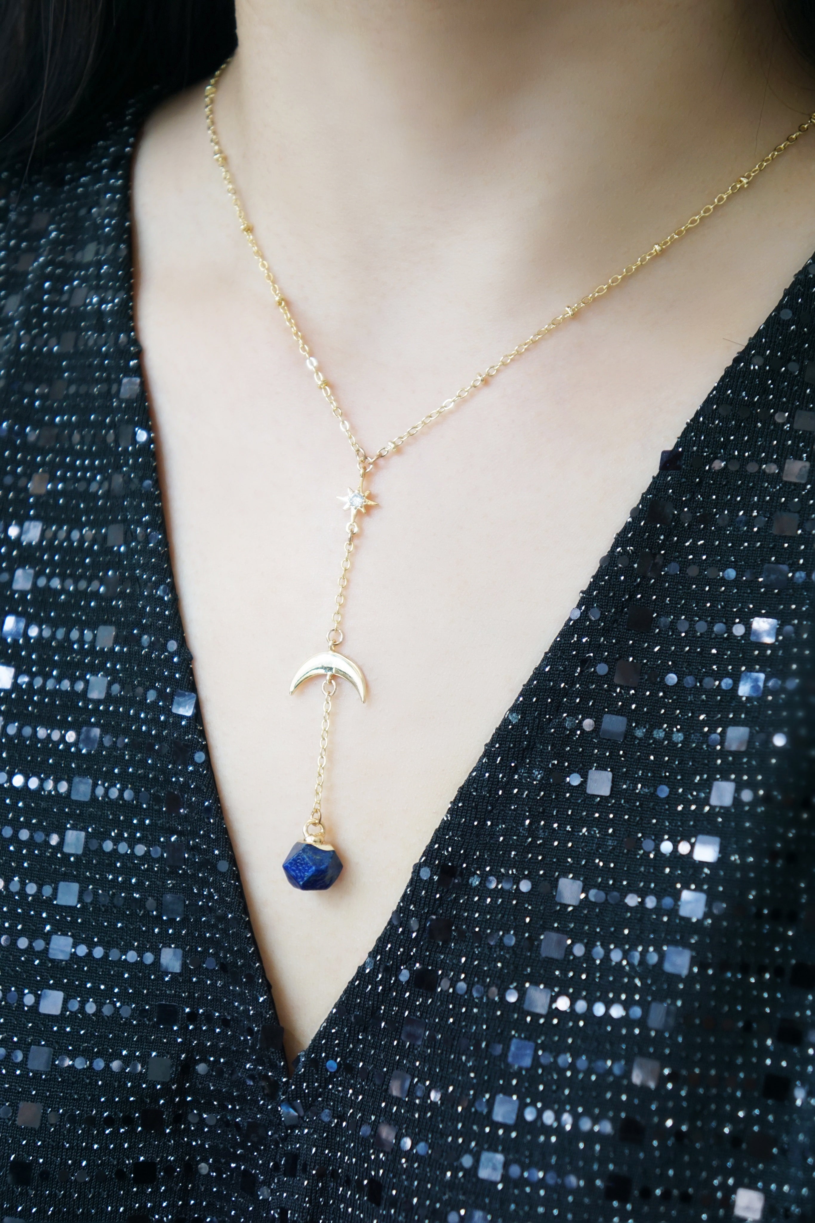 In The Sky With Diamonds Necklace - Lapis Lazuli