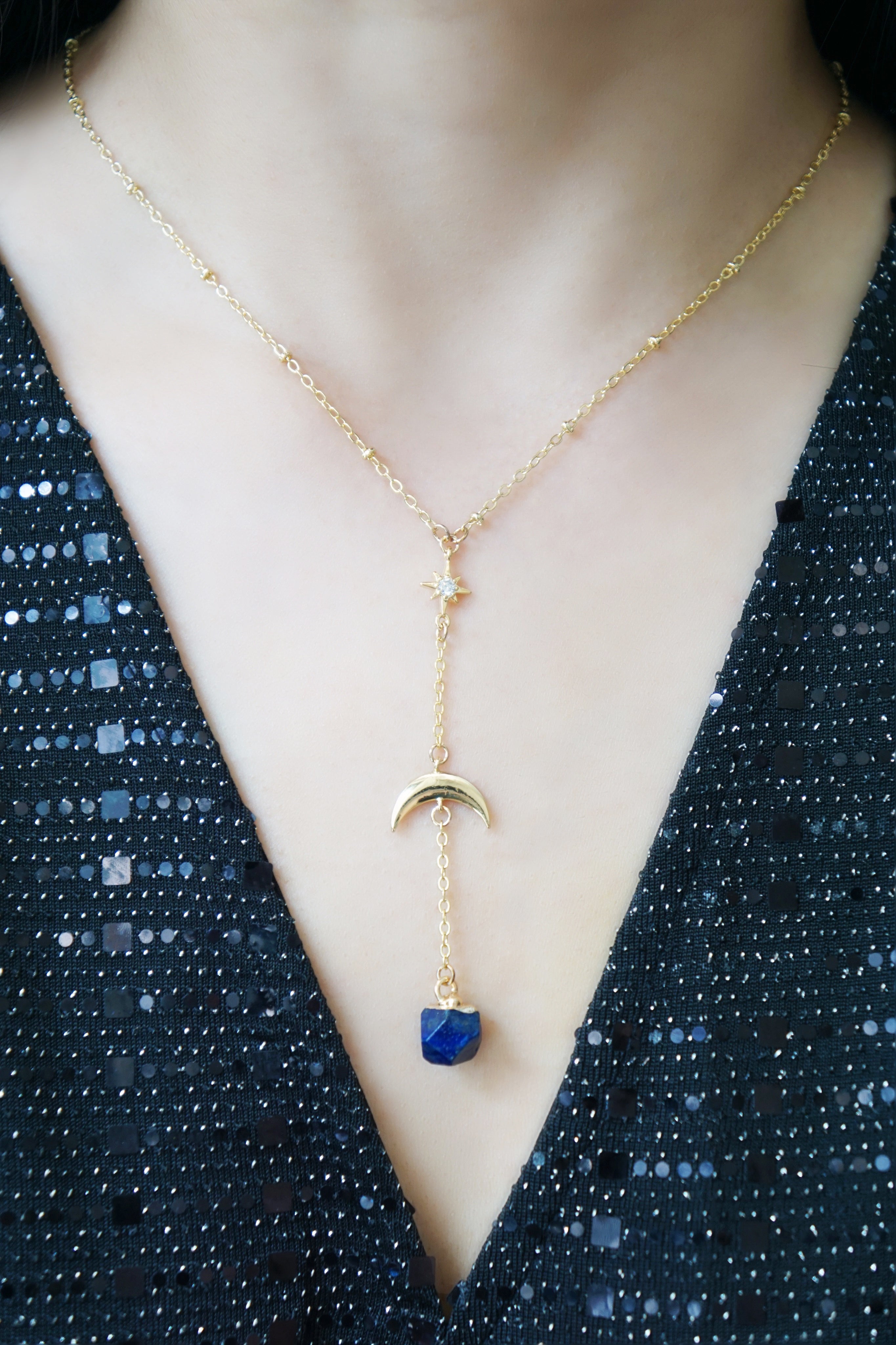 In The Sky With Diamonds Necklace - Lapis Lazuli