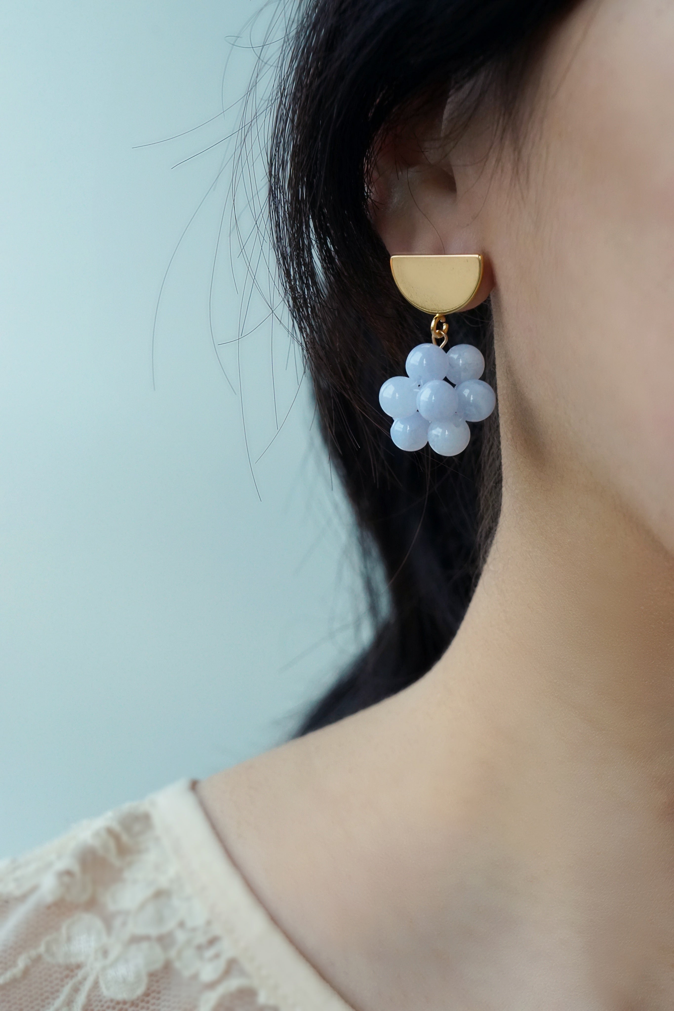 Berries Earrings - Blue Lace Agate (Mix & Match)
