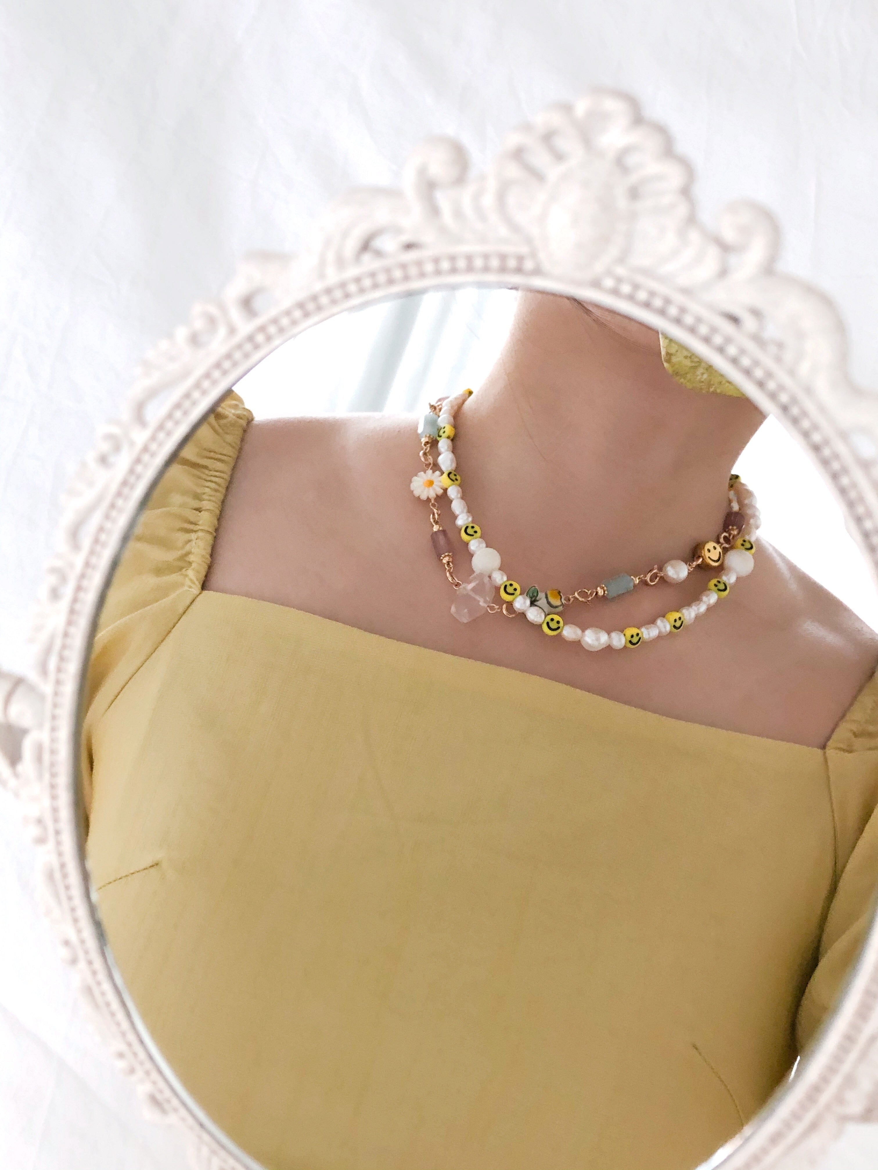 Smiley Pearl Necklace (Backorder)