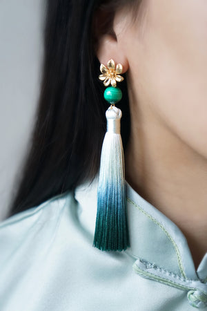 Chinoise Earrings - Malachite