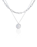 Jane Necklace in Silver - Mother Of Pearl