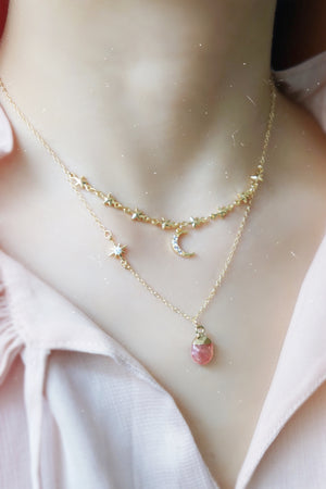 Lady Stardust Necklace - Strawberry Quartz